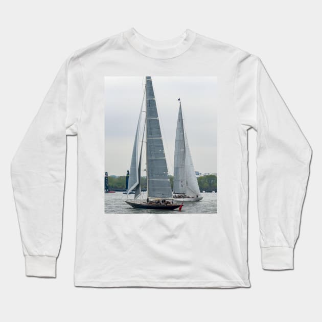 J-Boats in New York Harbor Long Sleeve T-Shirt by fparisi753